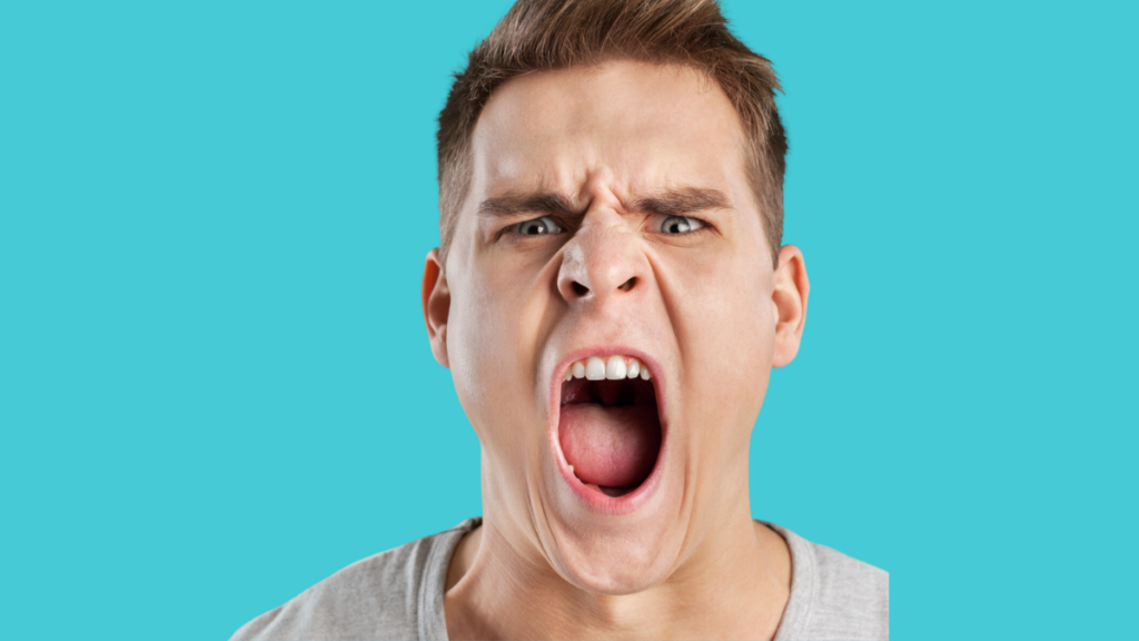Angry man screaming
