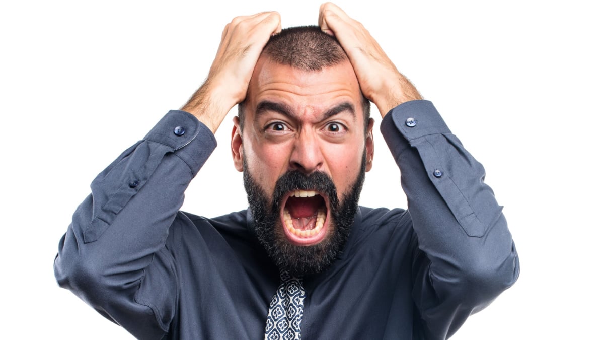 frustrated man.