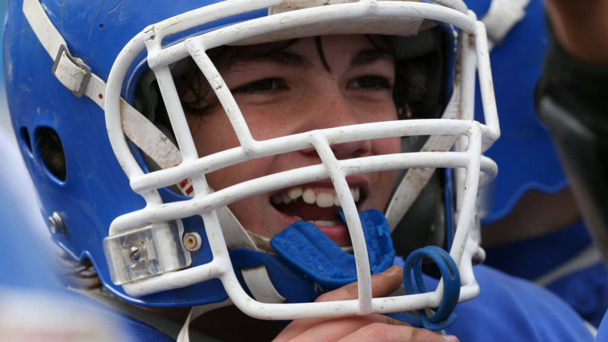 Portrait of Teen Youth Football Player.