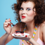 Girl eating cake