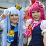 TOKYO, JAPAN - MARCH 23, 2014: Girls dressed as anime characters pose at a cosplay gathering.