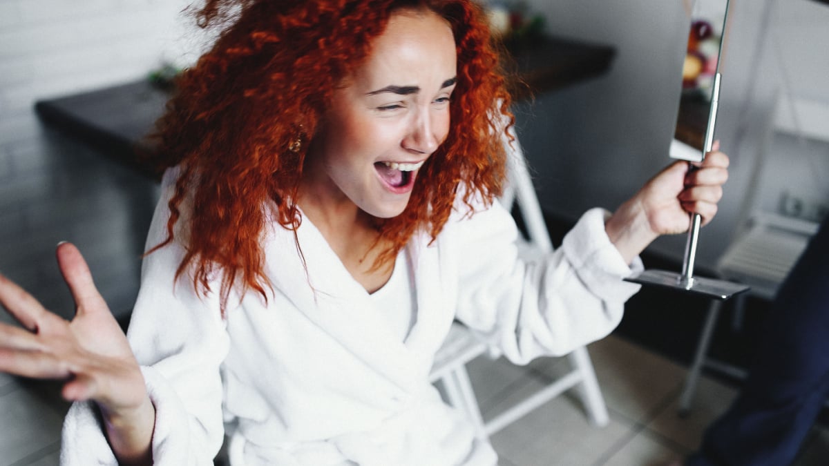 Bride is going crazy in the wedding day.