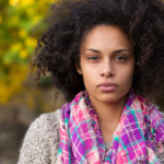 woman serious face.