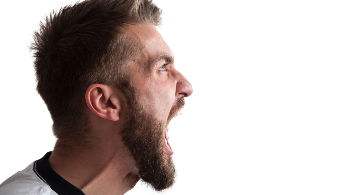 Shouting man.